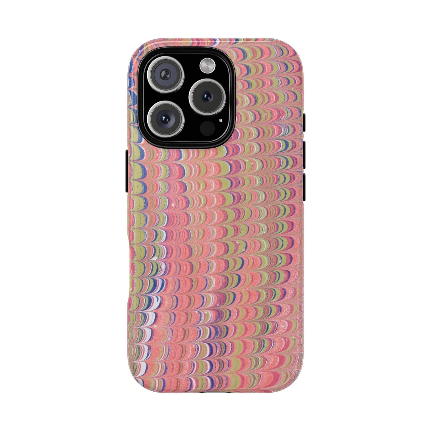 Pink Pastels Feather Marbled Vintage Design iPhone 16 + Samsung + Apple + Google - 2 finishes