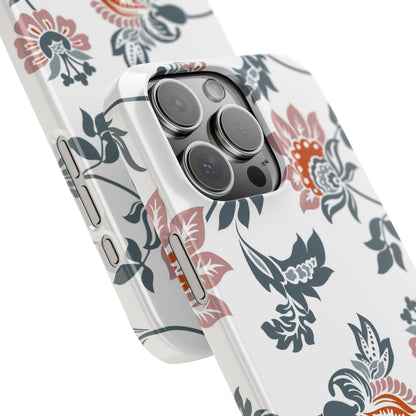 Pink and Green Flower Pattern, Floral Slim Phone Cases, Case-Mate IPHONE16 and all sizes