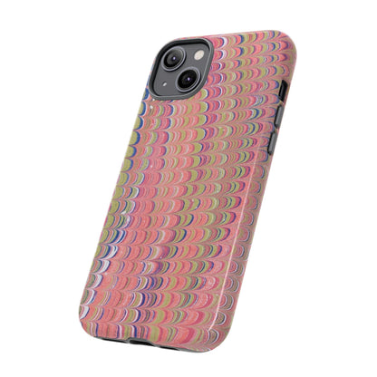 Pink Pastels Feather Marbled Vintage Design iPhone 16 + Samsung + Apple + Google - 2 finishes
