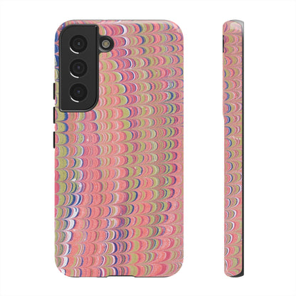 Pink Pastels Feather Marbled Vintage Design iPhone 16 + Samsung + Apple + Google - 2 finishes