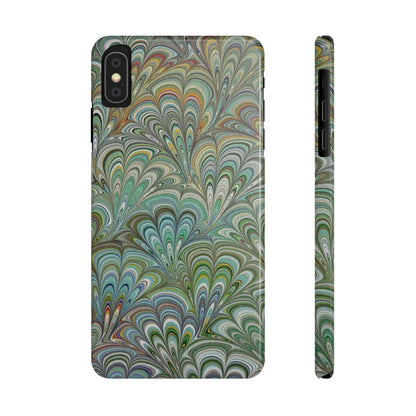 Deep Green Peacock Italian Marbled Design, Italy Feather Phone Case, Multi-Color, Slim Phone Cases, Case-Mate IPHONE16 and all sizes