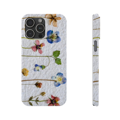 Dried Wild Pink and Purple Flower Image on Paper, Floral Slim Phone Cases, Case-Mate IPHONE16 and all sizes