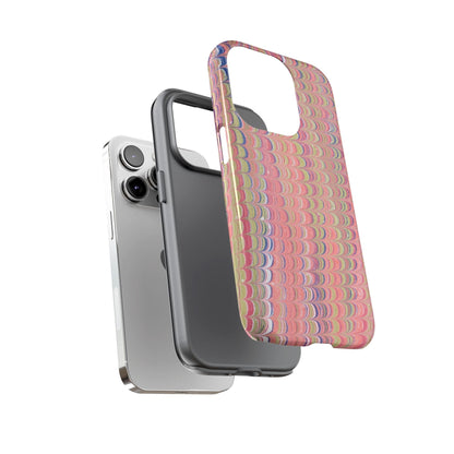 Pink Pastels Feather Marbled Vintage Design iPhone 16 + Samsung + Apple + Google - 2 finishes