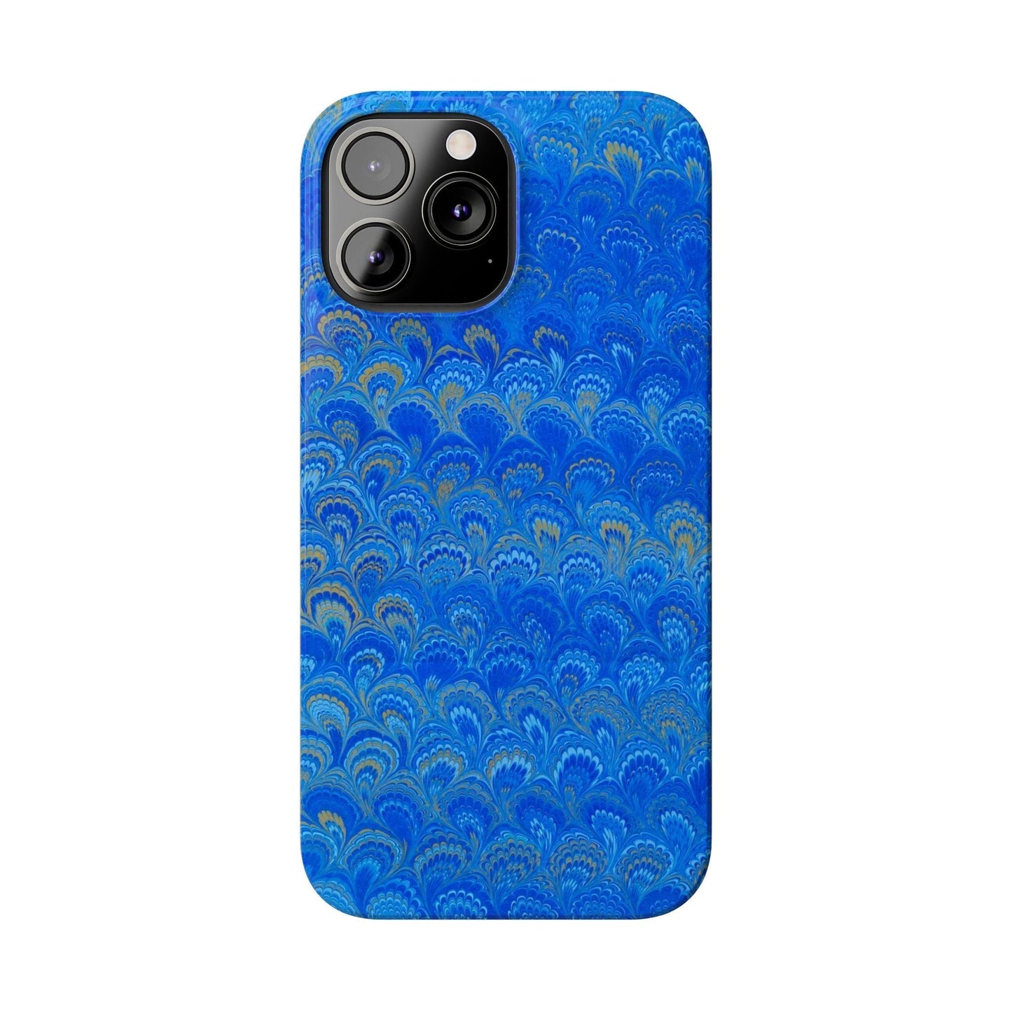 Blue Marbled Design, Italy Feather Phone Case, Multi-Color, Slim Phone Cases, Case-Mate IPHONE16 and all sizes