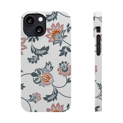 Pink and Green Flower Pattern, Floral Slim Phone Cases, Case-Mate IPHONE16 and all sizes