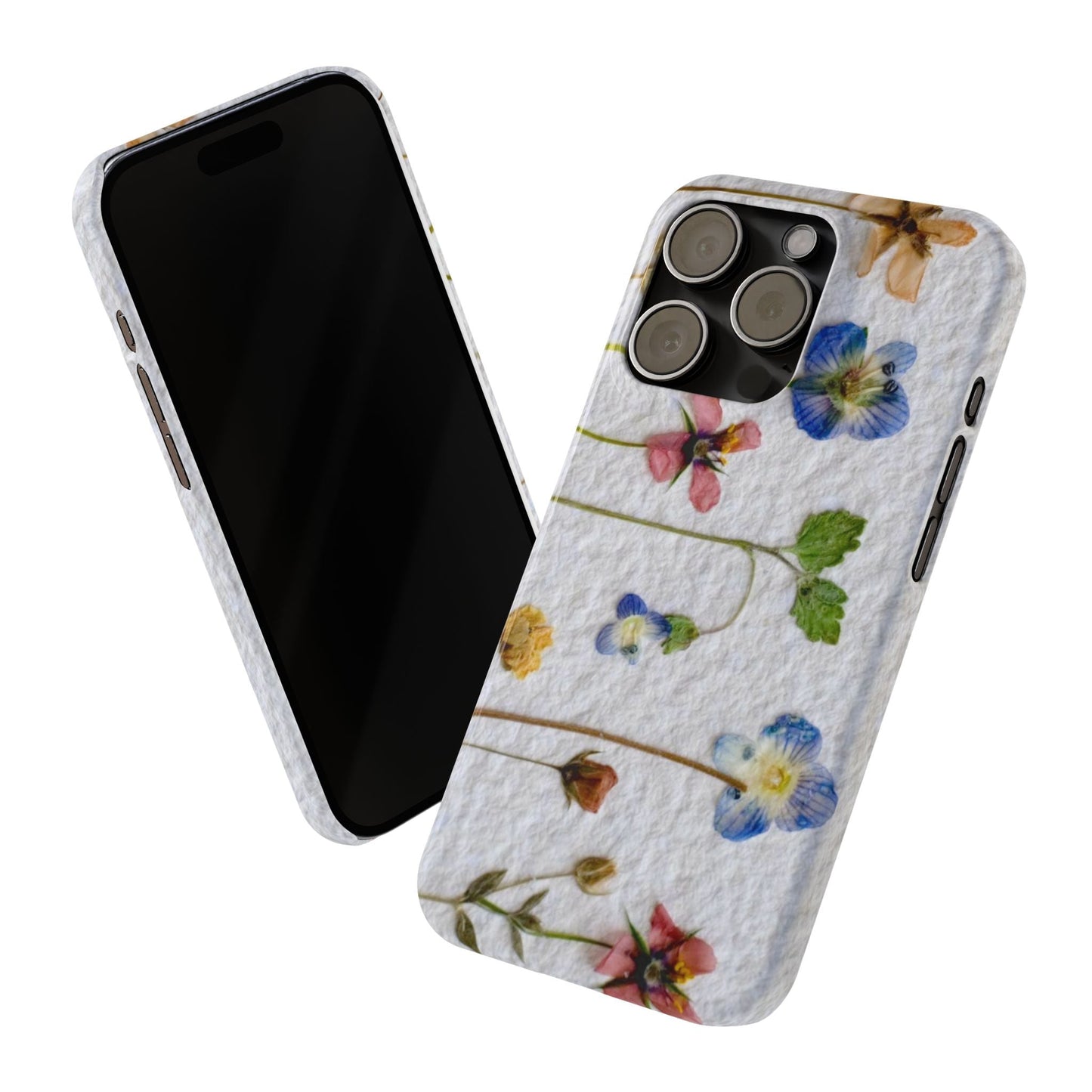 Dried Wild Pink and Purple Flower Image on Paper, Floral Slim Phone Cases, Case-Mate IPHONE16 and all sizes
