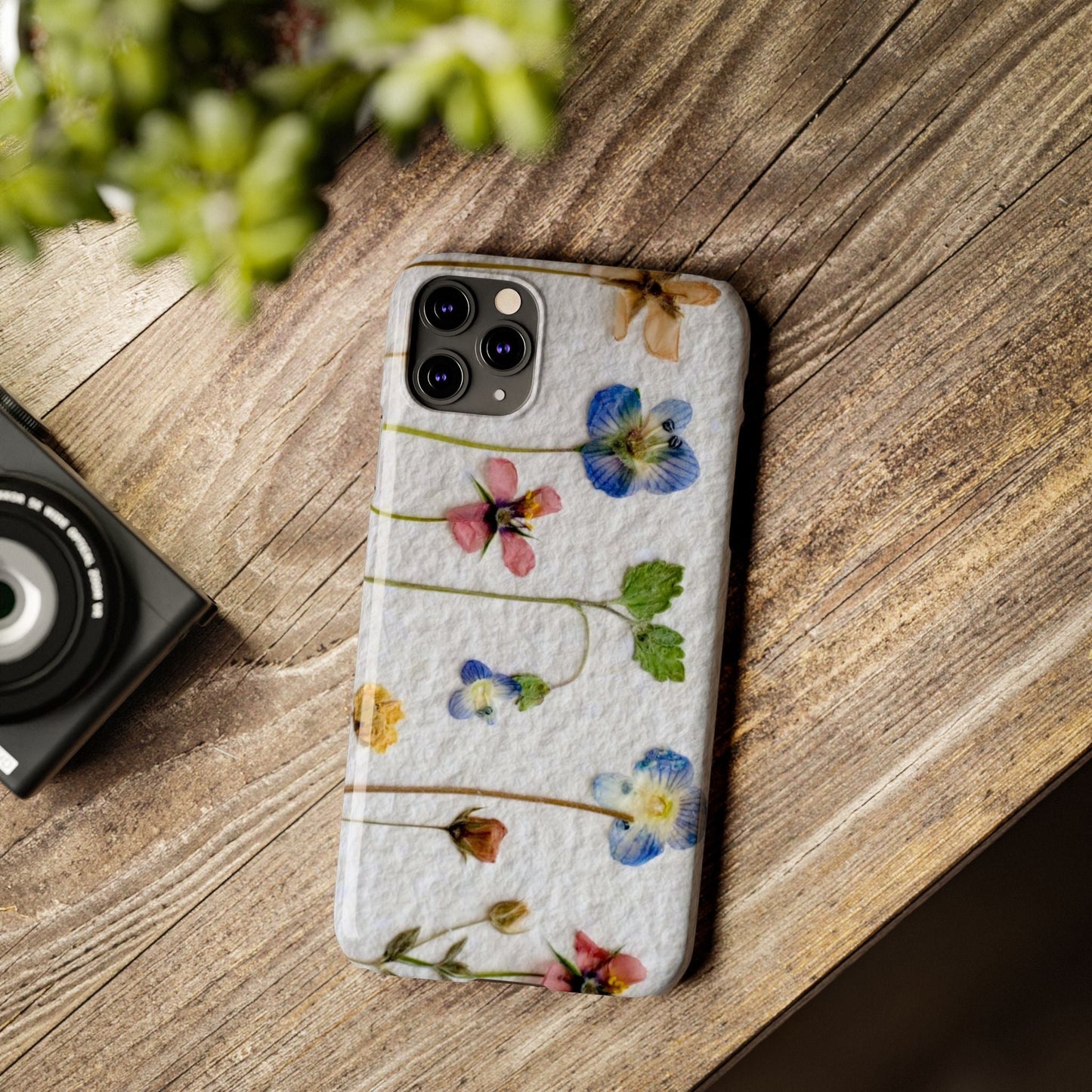 Dried Wild Pink and Purple Flower Image on Paper, Floral Slim Phone Cases, Case-Mate IPHONE16 and all sizes