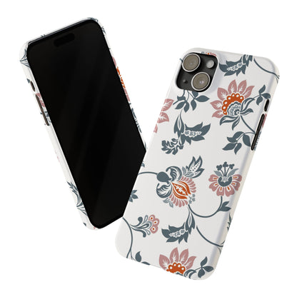 Pink and Green Flower Pattern, Floral Slim Phone Cases, Case-Mate IPHONE16 and all sizes