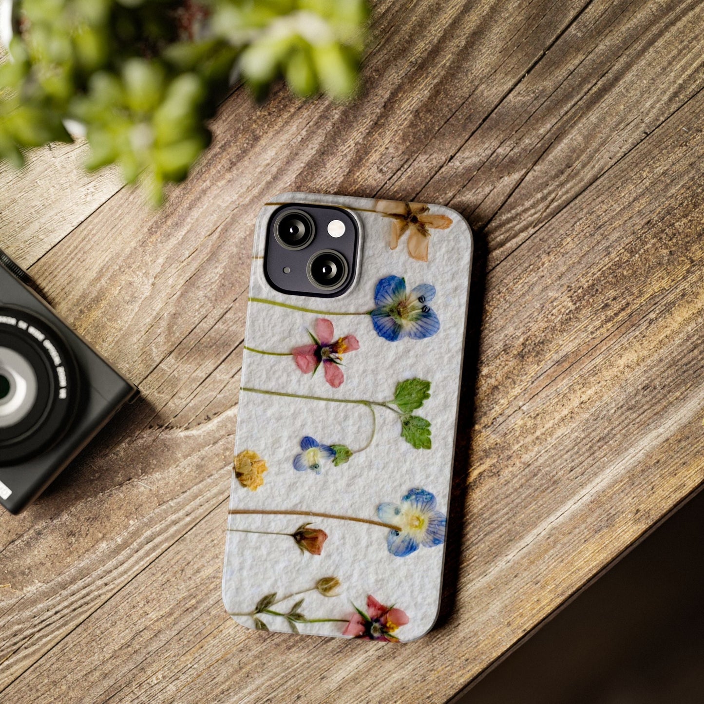 Dried Wild Pink and Purple Flower Image on Paper, Floral Slim Phone Cases, Case-Mate IPHONE16 and all sizes