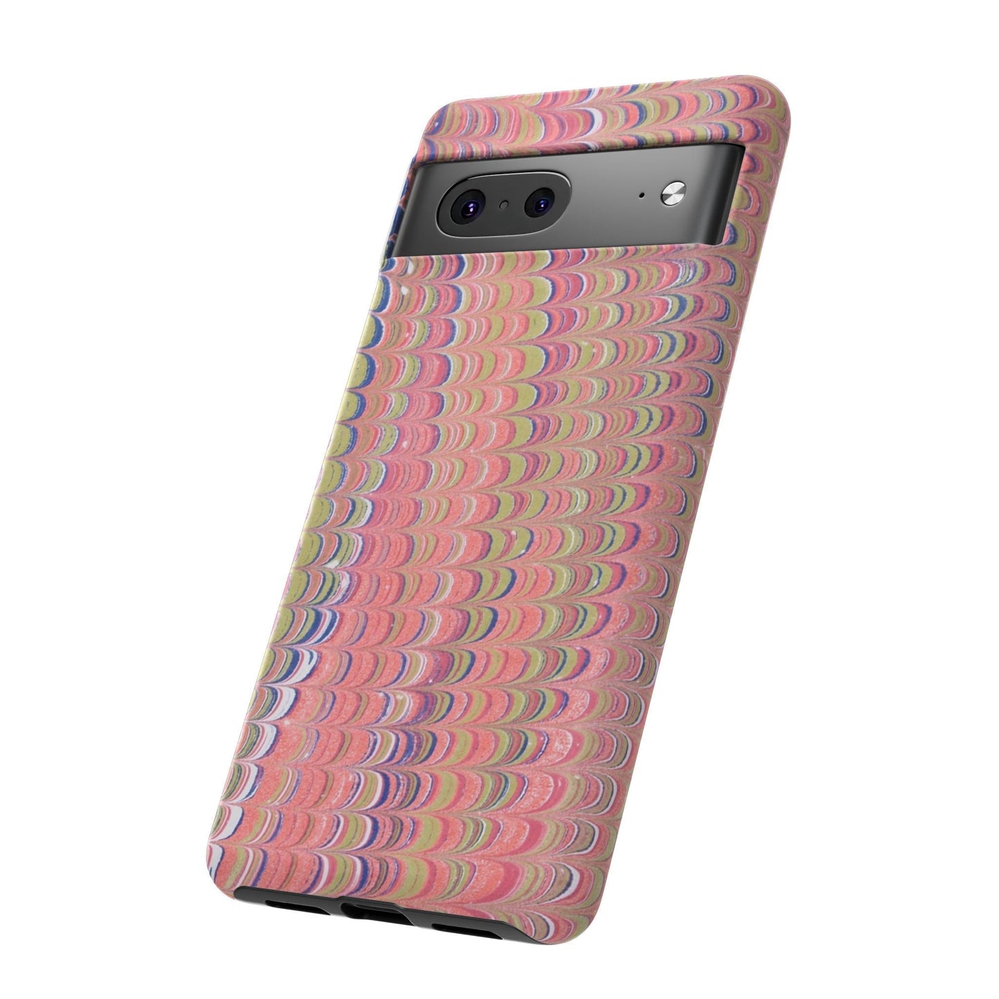 Pink Pastels Feather Marbled Vintage Design iPhone 16 + Samsung + Apple + Google - 2 finishes