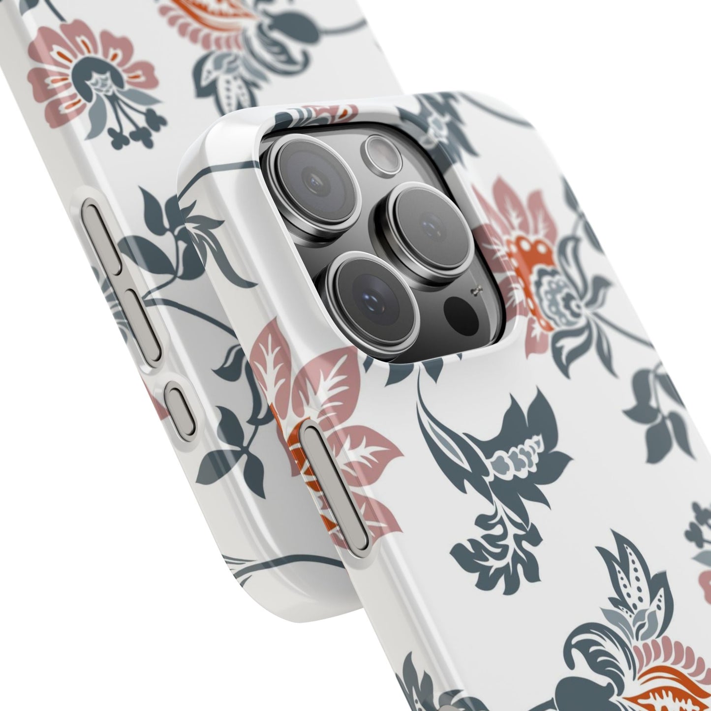 Pink and Green Flower Pattern, Floral Slim Phone Cases, Case-Mate IPHONE16 and all sizes