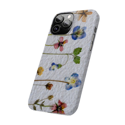Dried Wild Pink and Purple Flower Image on Paper, Floral Slim Phone Cases, Case-Mate IPHONE16 and all sizes